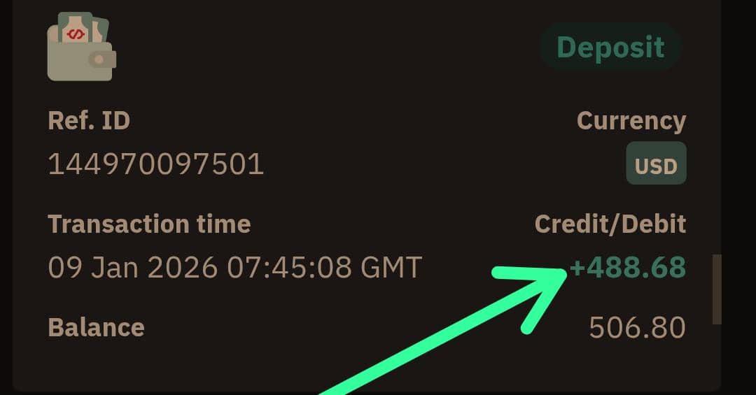 Deriv payment proof screenshot